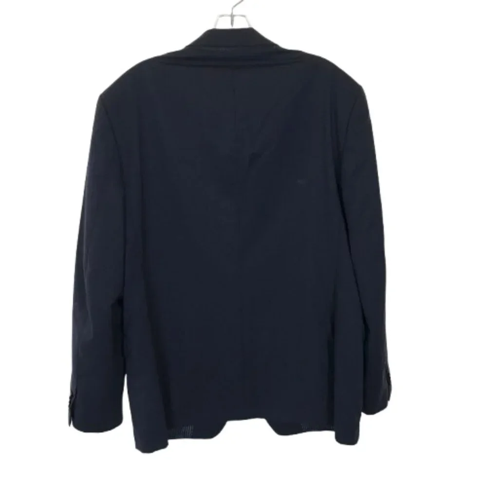 Mens Size 44 LONG 44L Banana Republic Navy Italian Stretch Wool Blazer Jacket